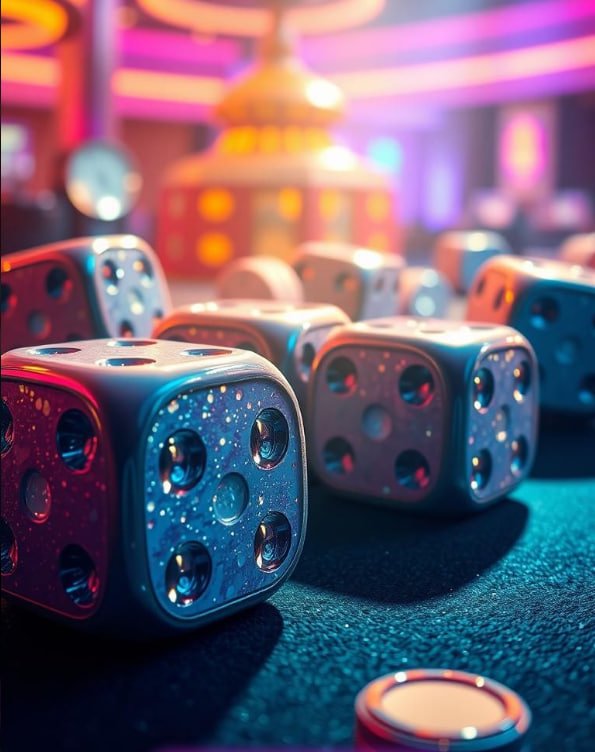 Dealer kasino langsung dengan meja permainan dan suasana glamor